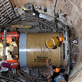 沪通二期航津路节点离心浇铸玻璃钢管道微顶管工程